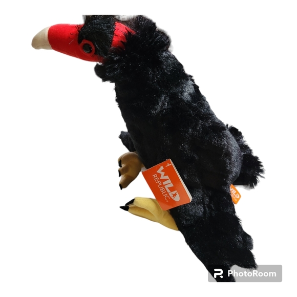 Wild Republic Turkey Vulture Plush Buzzard Stuffed Animal Bird Black Red NWT - Picture 2 of 7